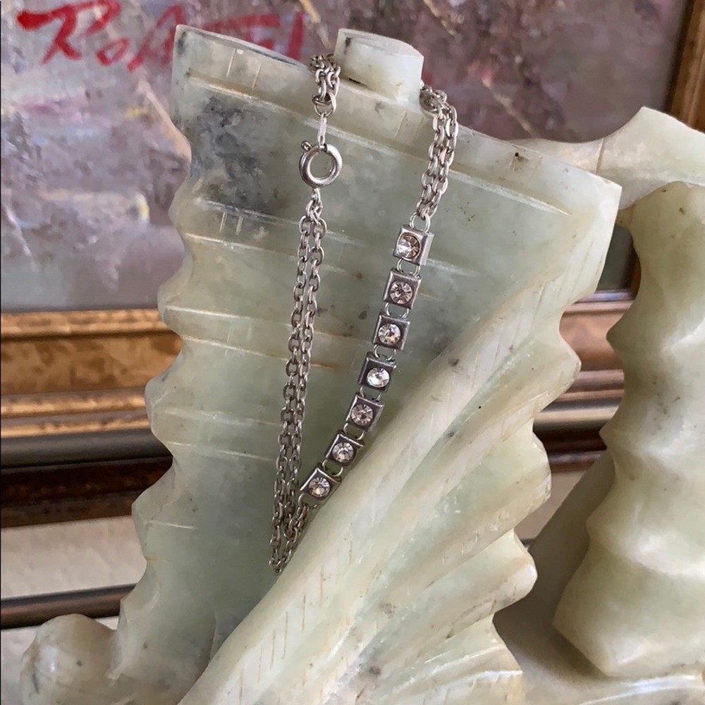 Rhinestone Silver Bracelet